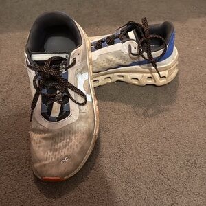 On Running White and Blue Women's Sneakers